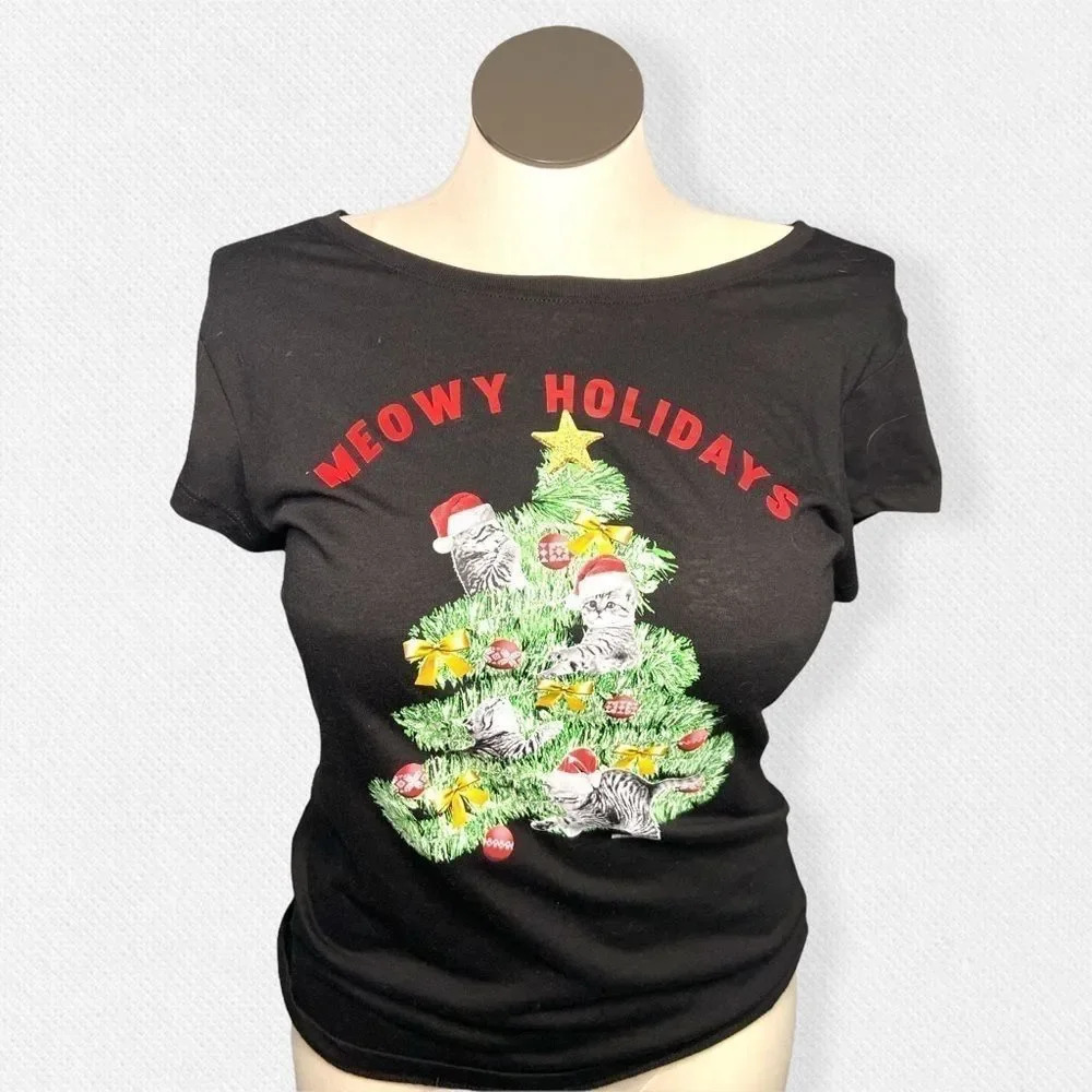 Meowy Holidays Tee Size XXL 